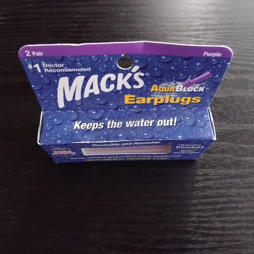 Mack’s AquaBlock Earplugs new, 2 pairs, sealed packaging