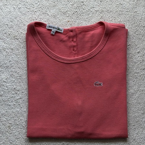 Lacoste Sleeveless Top XL with Button Back Detail, Like New, Pink