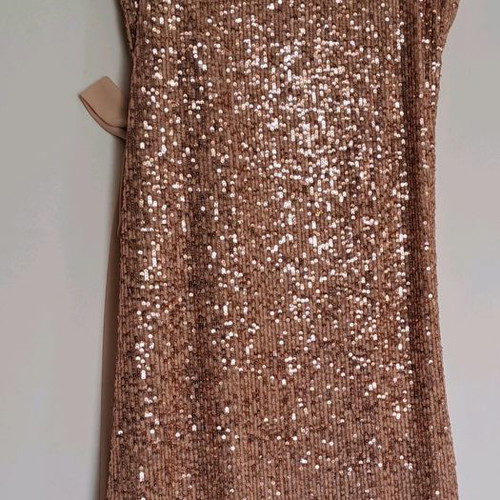 JusTop dress with pink sequins new, S-M