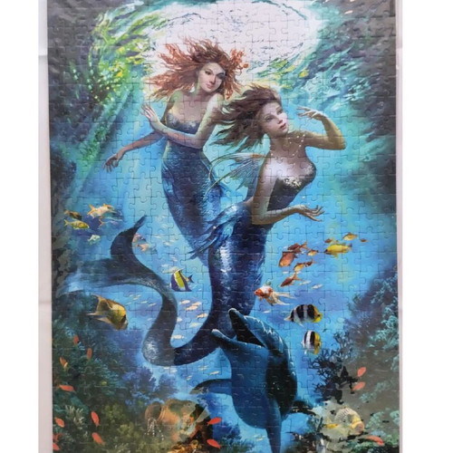The Mermaids framed puzzle art like new 35x50cm