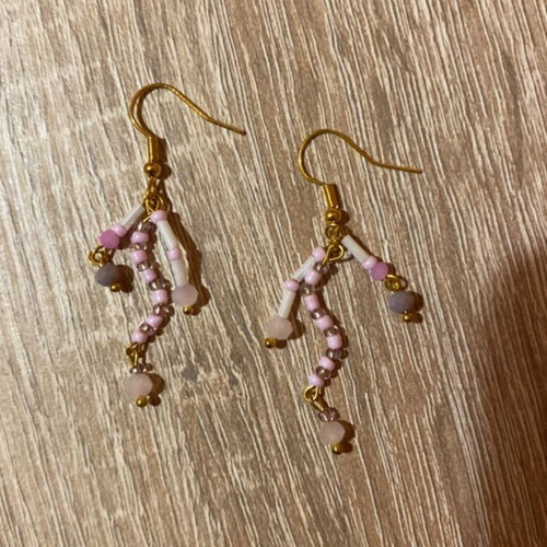 Handmade earrings in pink shades inspired by Barbie and enchanted Pegasus made to order