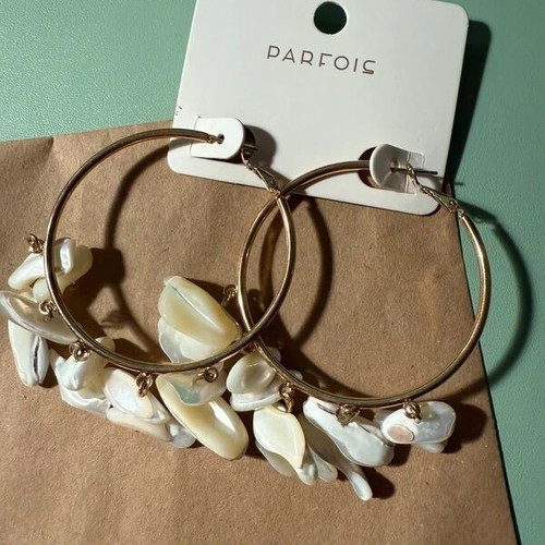 Parfois hoop earrings new, gold and white