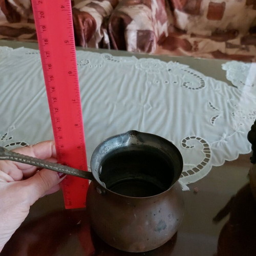 Copper cezve used, authentic vintage for Turkish coffee