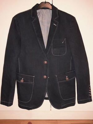 Billy Wilson Denim Jacket new, medium size, slim fit, black and gray