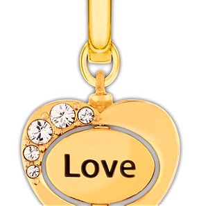 Swarovski Charm Gold True Love Spin Heart 1185963