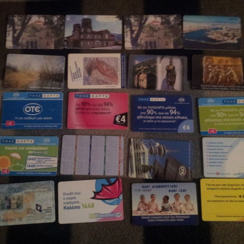 Phone cards used, pack of 20 pieces