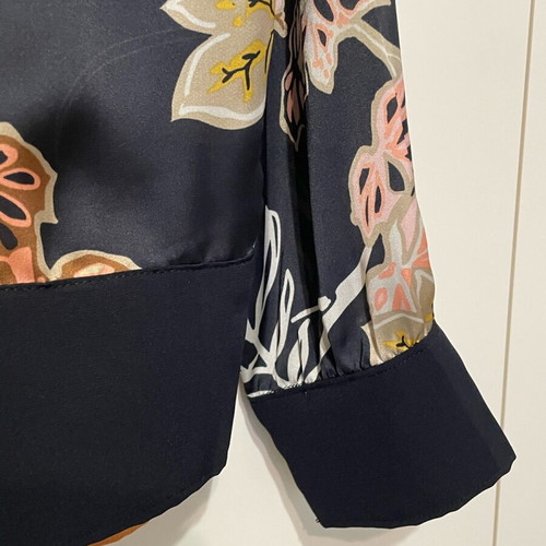 Crepe Satin Bomber New Black Multicolor Size M