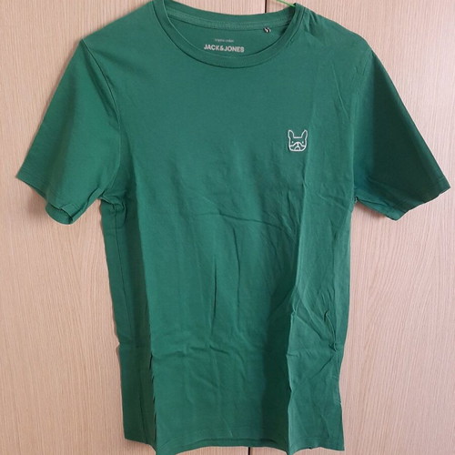 Jack & Jones men's t-shirt like new, size S, organic cotton, green