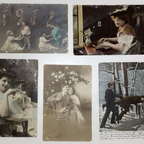 Postcards used, pack of 6, 1904-1912