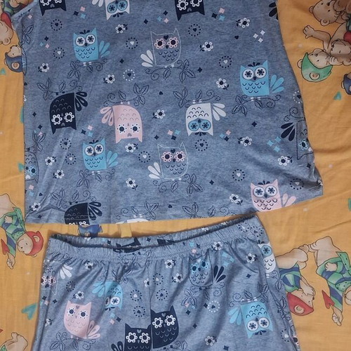 Summer Pajama Set with Owls XL new, sleeveless top and shorts