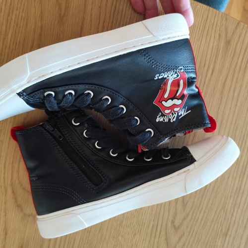 Zara Rolling Stones Kids Boots like new, size 34, black and red