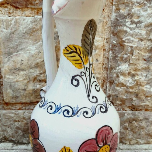 Χειροποίητη κεραμική κανάτα (λαγίνι) Λέσβου σαν καινούργιο, vintage μοτίβα