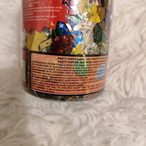 Party popper bottle new with carnival confetti
