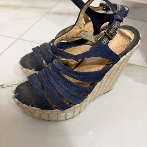 Nine West platform sandals used, straw sole, size 36, worn