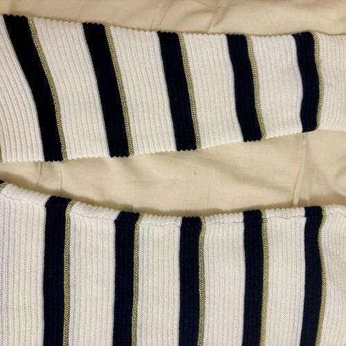 Massimo Dutti 100% Cotton Sweater New, Size M, White and Blue