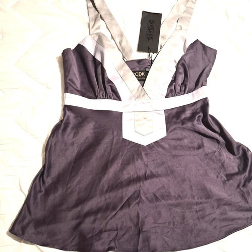 CCDK Donna Karan purple silk lingerie-style top size 36 medium