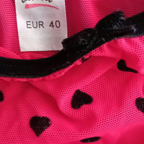 Sexy lingerie set M/74C red with black hearts new