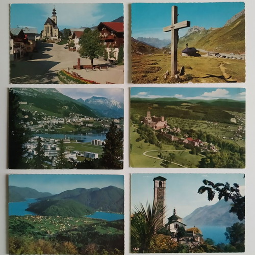 PACKAGE WITH 80 VINTAGE POSTCARDS FROM SWITZERLAND