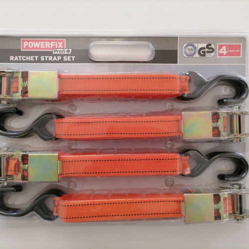 Profi ratchet strap set of 4 new, orange 5m load securing straps