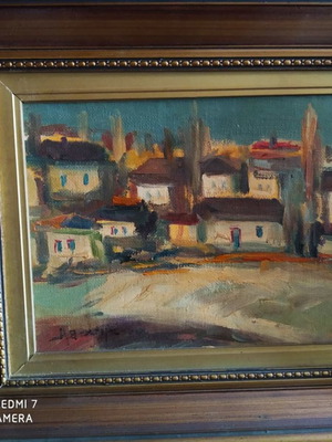 Thanasis Christou 1947 oil painting on hardboard like new
