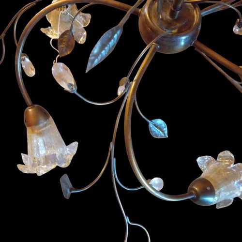 Bronze 5-Light Ceiling Lamp like new with Swarovski crystals