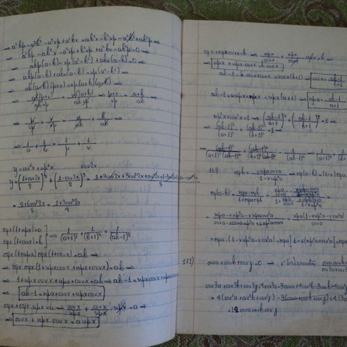 Mathematics Calligraphy Notebooks used, 3 volumes, 1950s