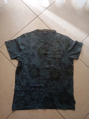Ted Baker men's cotton T-shirt, large, black and green