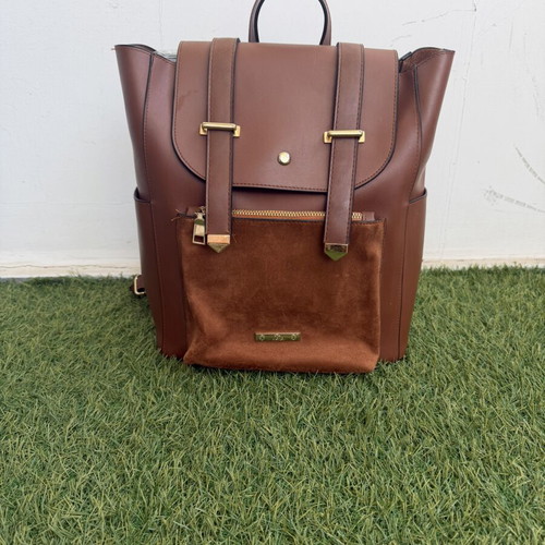 Veta leather backpack new, brown with internal and external pockets