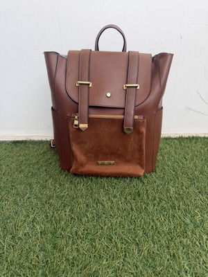 Veta leather backpack new, brown with internal and external pockets