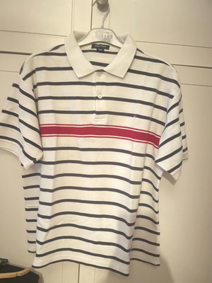 Nautica men's polo shirt size L, like new, white and blue