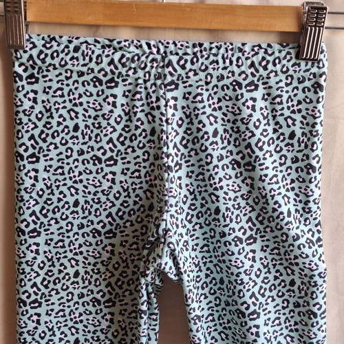 Miss Flamingo Kids Leopard Print Active Leggings, turquoise