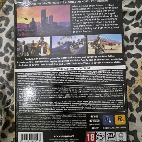 Grand Theft Auto V PC game like new