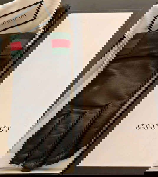 Gucci Sherry Line Αυθεντικά Δερμάτινα Γάντια (8 1/2)
