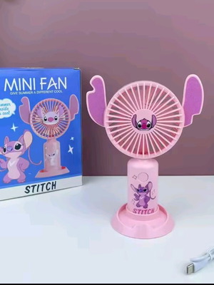 Stich Angel Mini Hand Fan new, pink or blue