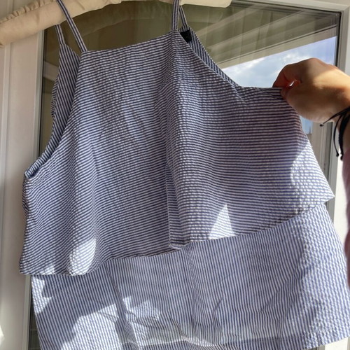 Crop top Minkpink like new, white and turquoise, size M