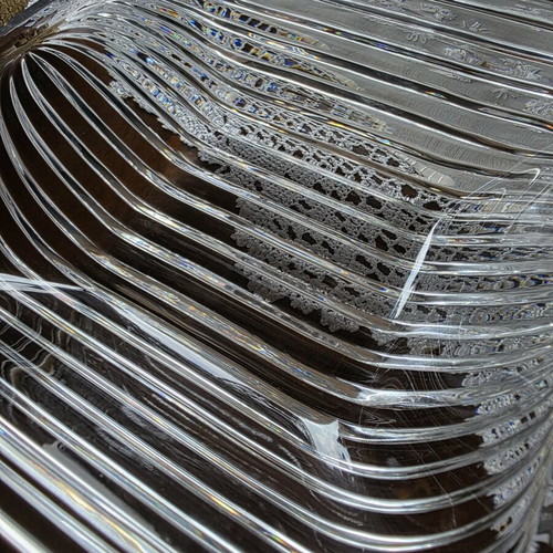 Kosta Boda crystal platter with striped design like new