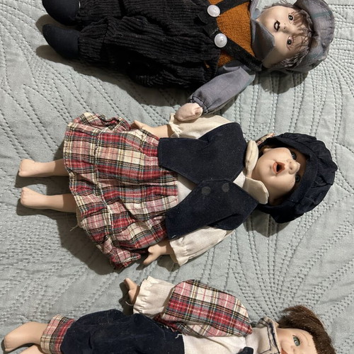 Set of 3 vintage porcelain dolls