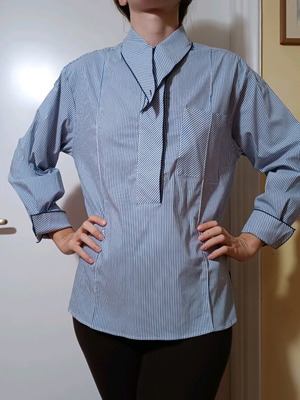 Mango shirt blue white striped new, size M