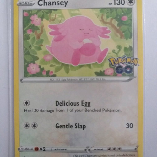 Pokemon Go Chansey Uncommon Card new in case