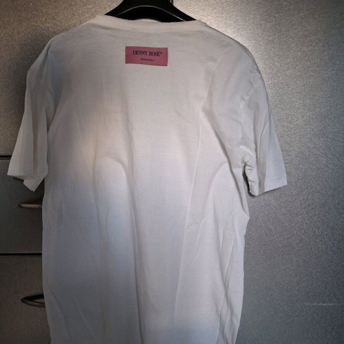 Denny Rose short-sleeve blouse like new, white with silver