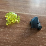 Lego ghost and shark helmets