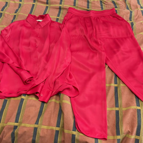 Satin set Zara like new, pink, trousers medium, shirt small