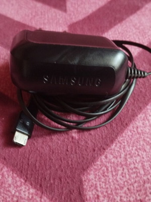 Samsung charger with built-in micro USB cable used