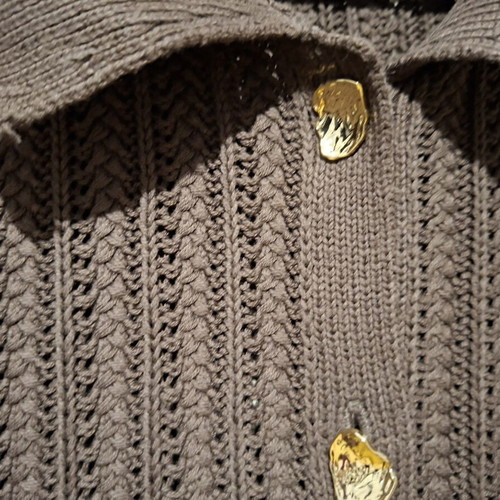 H&M cardigan short sleeve brown size M oversize cotton yarn like new