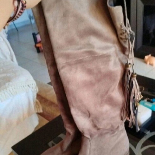 Sedici Suede Knee-High Boots New Size 37 Beige