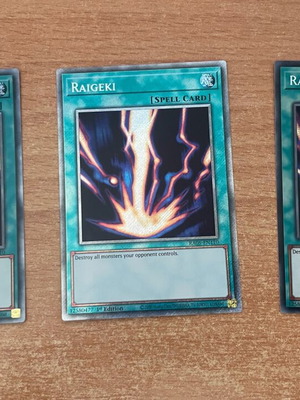 Raigeki Yugioh cards new, playset of 3