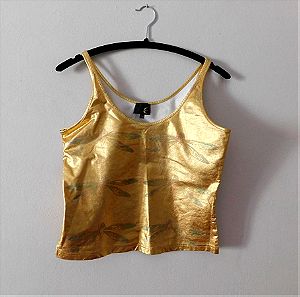 Αμάνικο μπλουζάκι χρυσό L ~ Just Cavalli