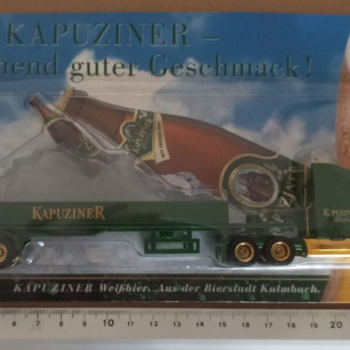 Truck - Articulated lorry in H0 scale - beer advertisement with bottle and ice mountain - Kapuziner