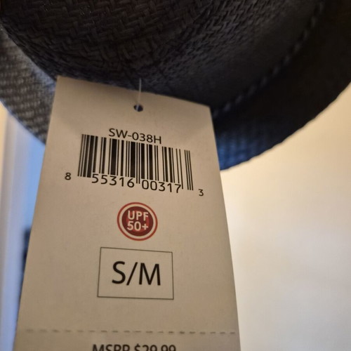 Fedora straw hat unisex new with UPF 50+ protection, size S/M