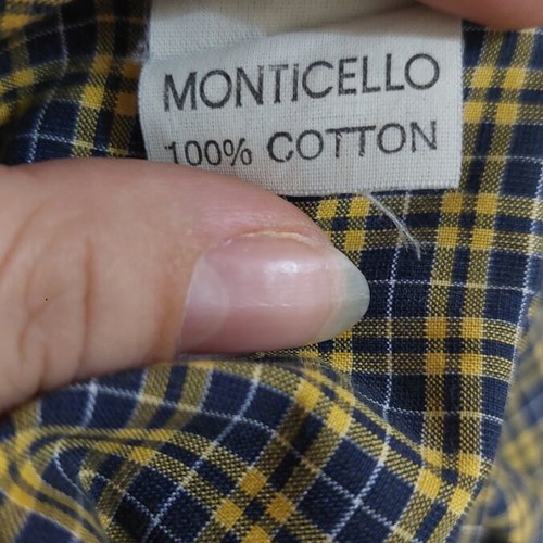 Monticello men's cotton shirt like new, multicolor yellow, size L